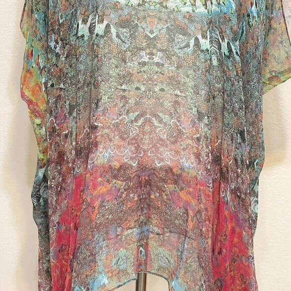 Charlie Jade Silk Cover Tunic Multicolor Size M/L - Picture 4 of 16
